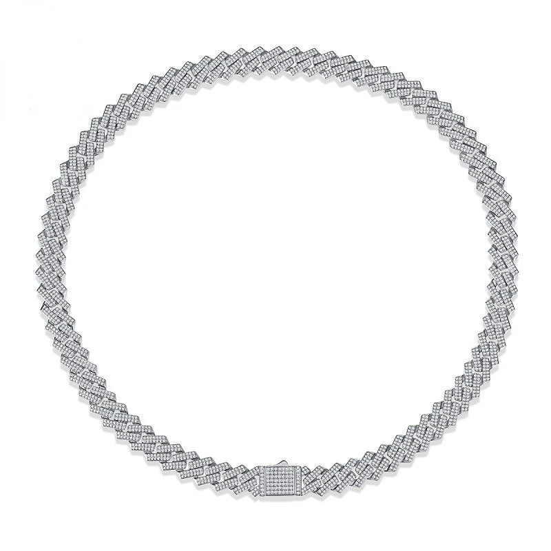 TRENDZ 100% 925 Sterling Silver Moissanita Necklace