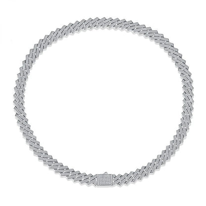 TRENDZ 100% 925 Sterling Silver Moissanita Necklace