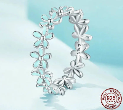 TRENDZ 925 Sterling Silver Blue Wreath Ring