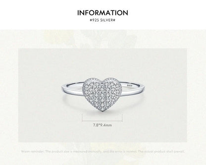 TRENDZ 925 Sterling Silver Heart Ring