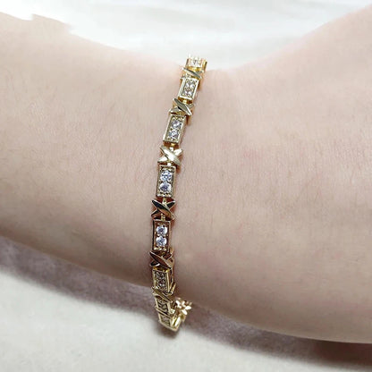 TRENDZ Cross Square Cubic Zirconia Bracelets