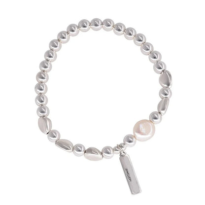 TRENDZ Pearls Bamboo Knots Bracelet