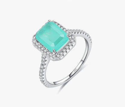 TRENDZ 925 Sterling Silver Paraiba Tourmaline Rings