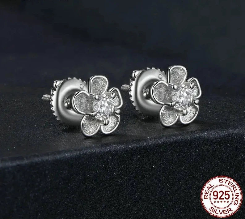 TRENDZ Moissanite 925 Sterling Silver Stud Earrings