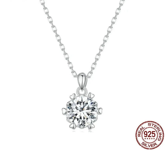 TRENDZ 925 Sterling Silver 1.0 ct Moissanite Pendant