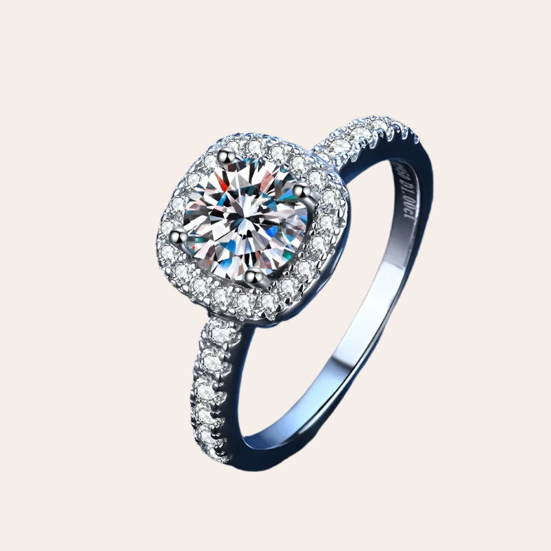 TRENDZ Real Moissanite Brilliant Diamond Ring