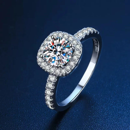 TRENDZ Real Moissanite Brilliant Diamond Ring