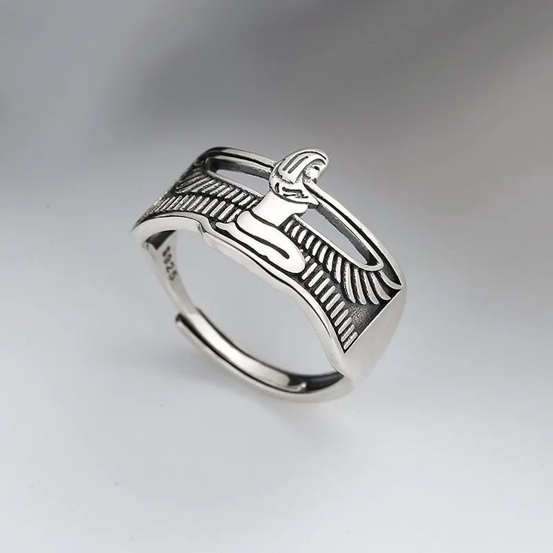 TRENDZ Ancient Egypt Queen Thai Silver Ring