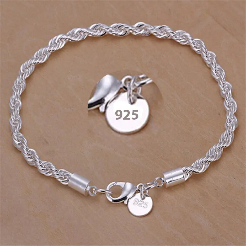 TRENDZ quality 925 Sterling Silver 4MM Bracelets