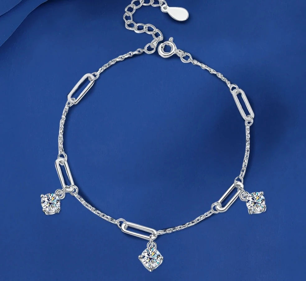 TRENDZ 1.5ct Round Moissanite Bracelet