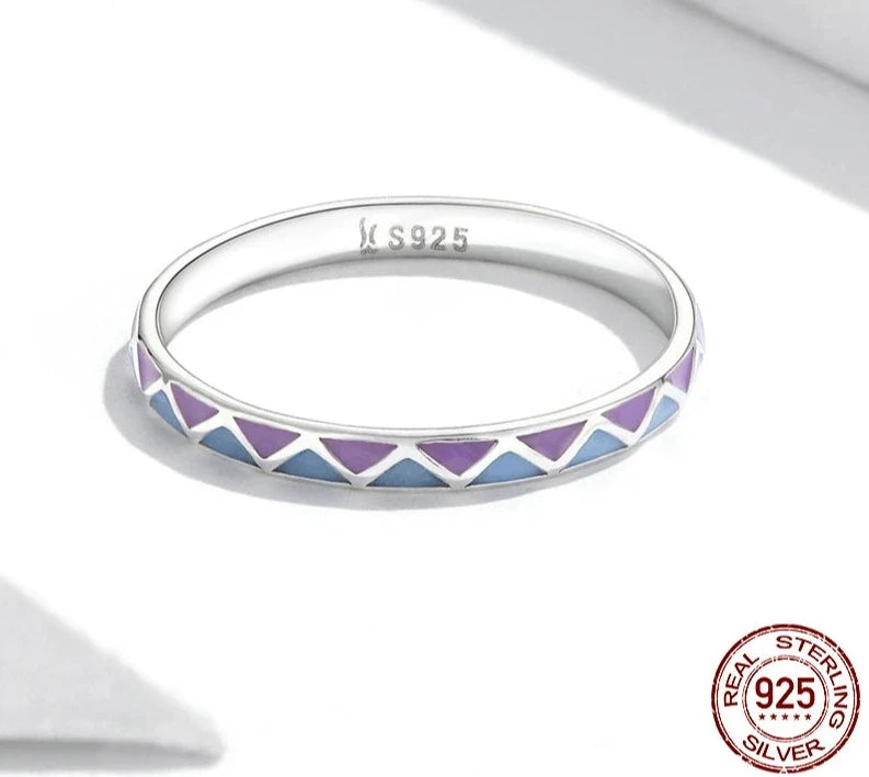 TRENDZ 925 Sterling Silver Check Ring