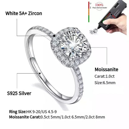 TRENDZ Real Moissanite Brilliant Diamond Ring