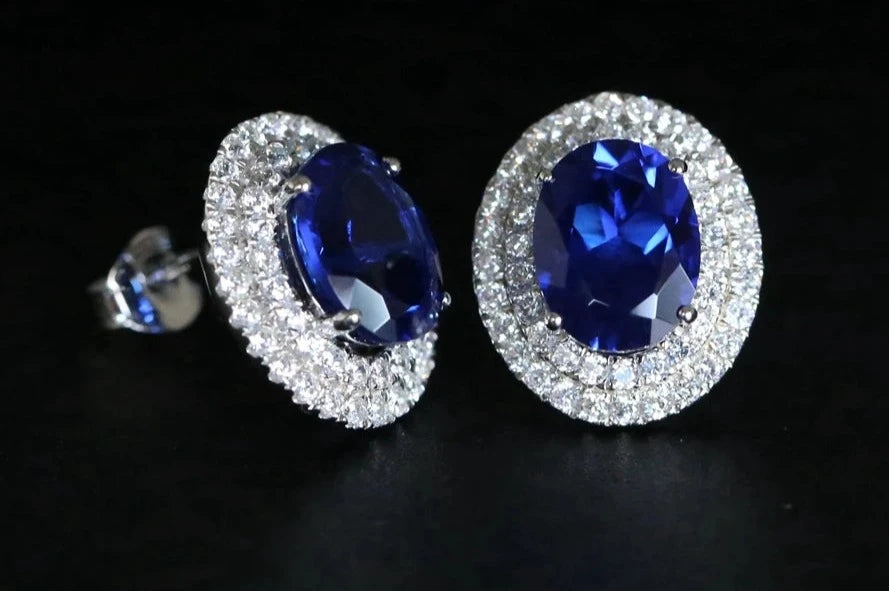 TRENDZ Sapphire Earrings