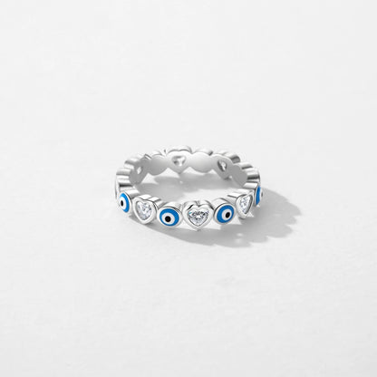 TRENDZ 925 Sterling Silver Blue Enamel Ring