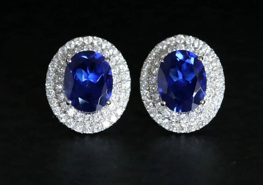 TRENDZ Sapphire Earrings