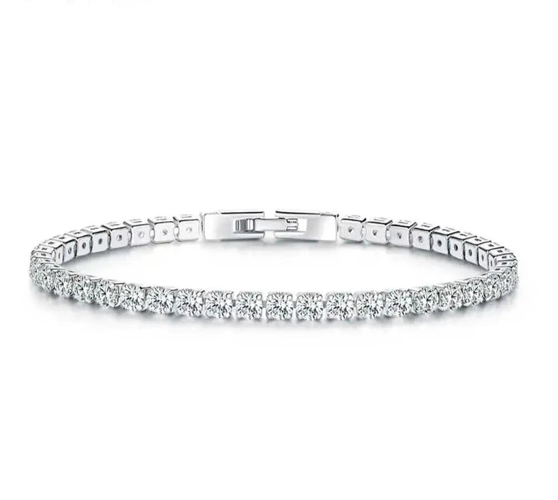 TRENDZ Authentic Plated Platinum 5 Colors Tennis Bracelet