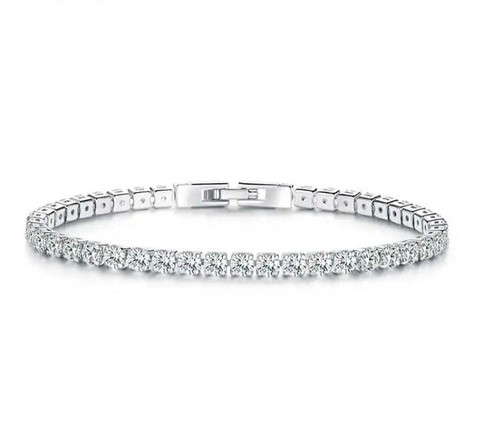 TRENDZ Authentic Plated Platinum 5 Colors Tennis Bracelet