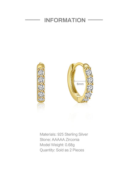 TRENDZ 925 Sterling Silver Hoop Earrings