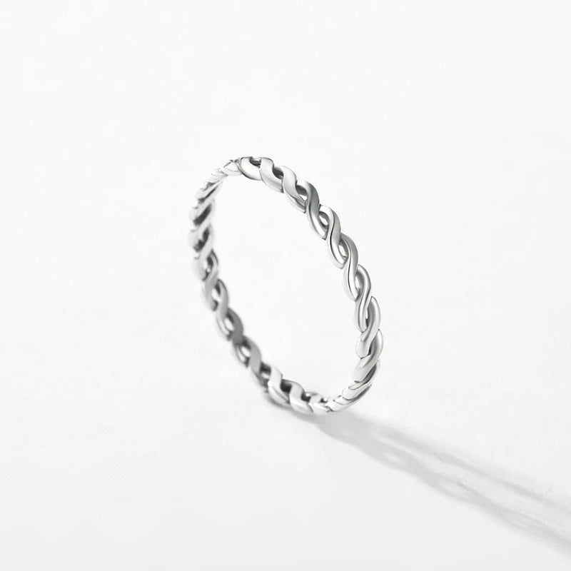 TRENDZ 925 Sterling Silver Twisted Ring