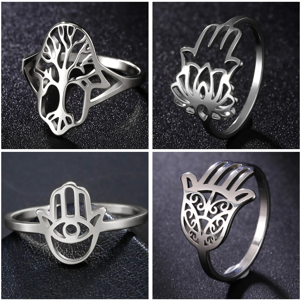 TRENDZ Hamsa Hand Rings