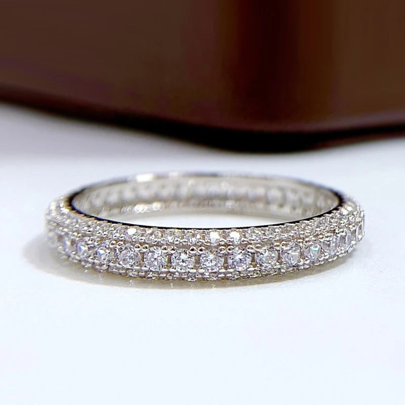 TRENDZ 925 Sterling Silver Zircon Ring