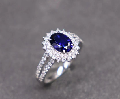 TRENDZ Royal Sapphire Ring S925 Sliver