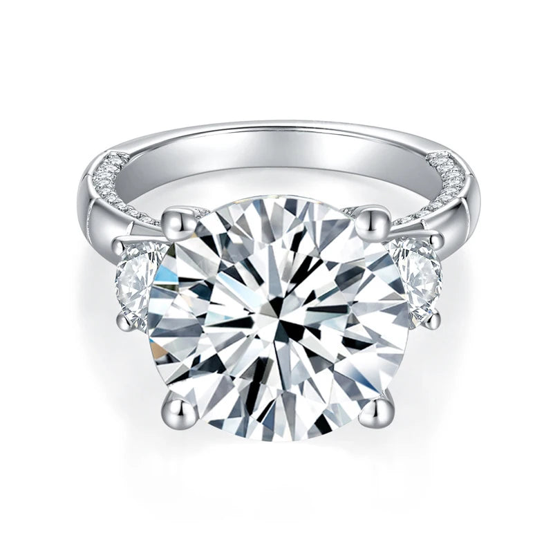 TRENDZ 8 Carat Moissanite Ring S925 Sterling Silver