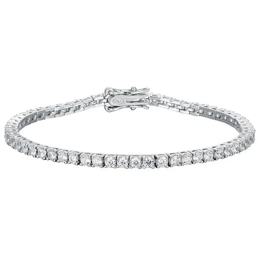 TRENDZ Luxury 2.5mm Lab Created Moissanite Tennis Bracelet