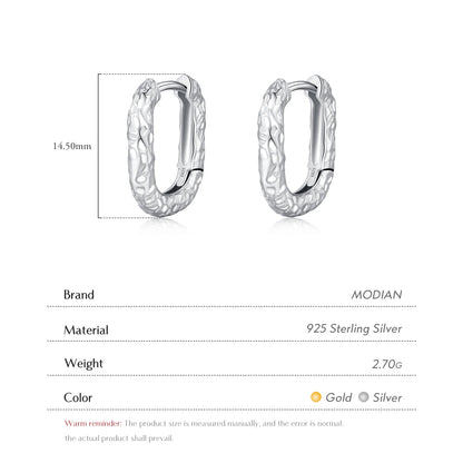 TRENDZ Authentic 925 Sterling Silver Hoop Earrings