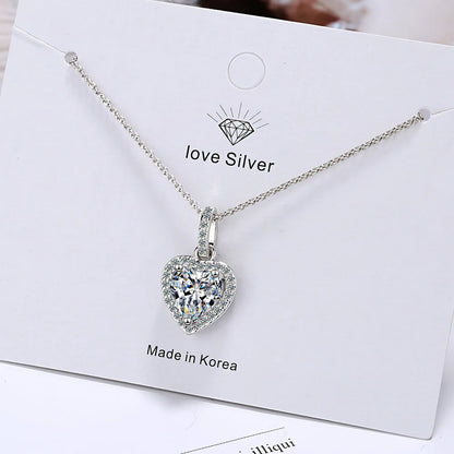 TRENDZ Zircon Heart-Shaped Full Diamond Short Chain