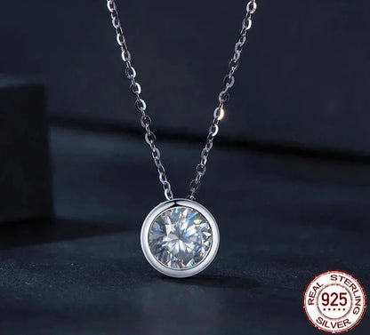 TRENDZ 925 Sterling Silver 1CT Moissanite Pendant