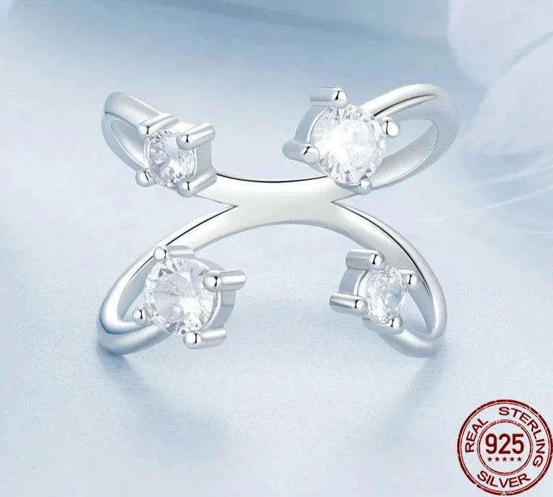 TRENDZ Criss Cross 925 Sterling Silver