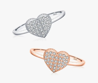 TRENDZ 925 Sterling Silver Heart Ring