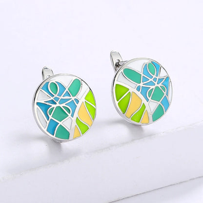 TRENDZ Green Leaf Earrings