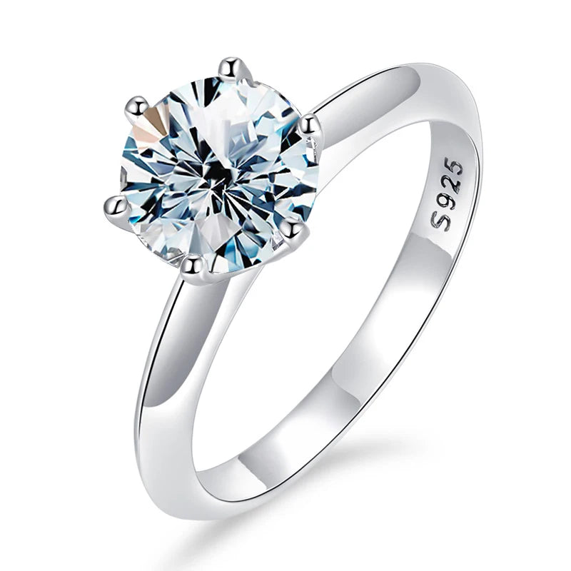 TRENDZ Luxury 2-3CT Moissanite Diamond Solitaire Rings