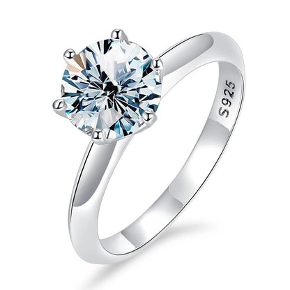 TRENDZ Luxury 2-3CT Moissanite Diamond Solitaire Rings