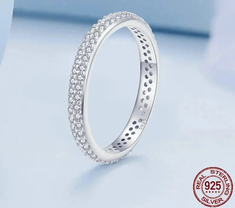 TRENDZ 925 Sterling Silver Zircon Ring