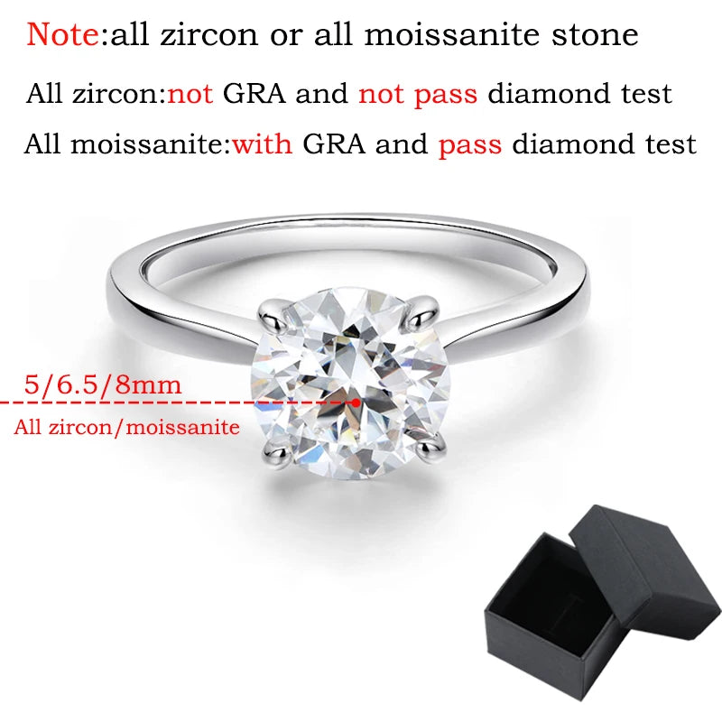 TRENDZ White Gold 2ct Moissanite Ring