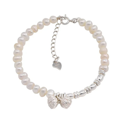 TRENDZ Pearls Bamboo Knots Bracelet