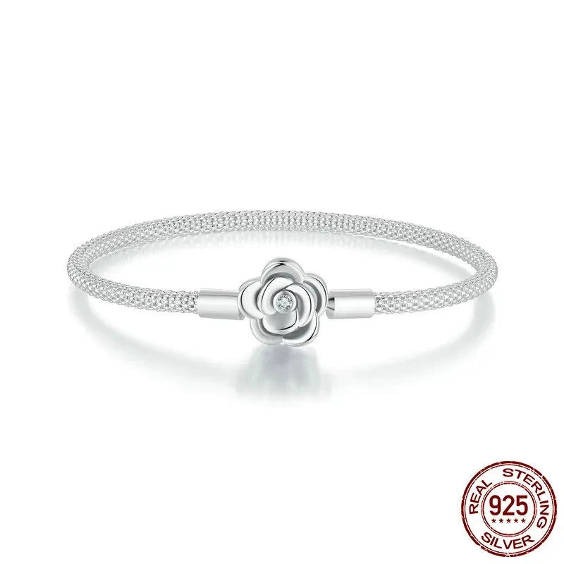 TRENDZ 925 Sterling Silver Classic Rose Bracelets