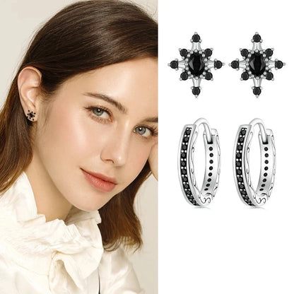 TRENDZ 925 Sterling Silver Classical Earrings