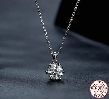 TRENDZ 925 Sterling Silver 1.0 ct Moissanite Pendant