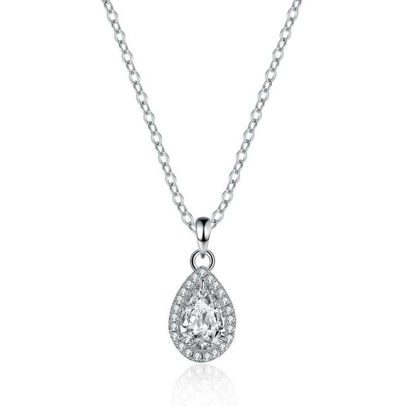 TRENDZ Water Drop 1 Carat D Color Moissanite Pendant