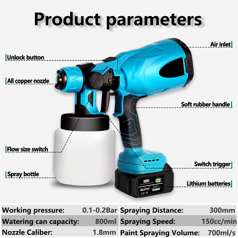 TRENDZ 1000ML Electric Spray High Power Cordless Gun