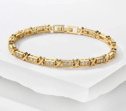 TRENDZ Cross Square Cubic Zirconia Bracelets