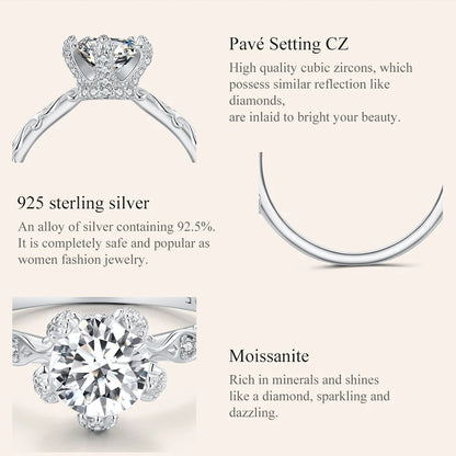 TRENDZ 1.0 CT D Color VVS1 Moissanite Ring