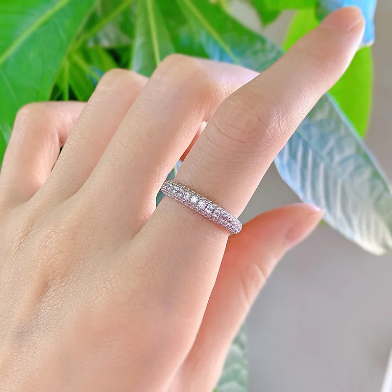 TRENDZ 925 Sterling Silver Zircon Ring