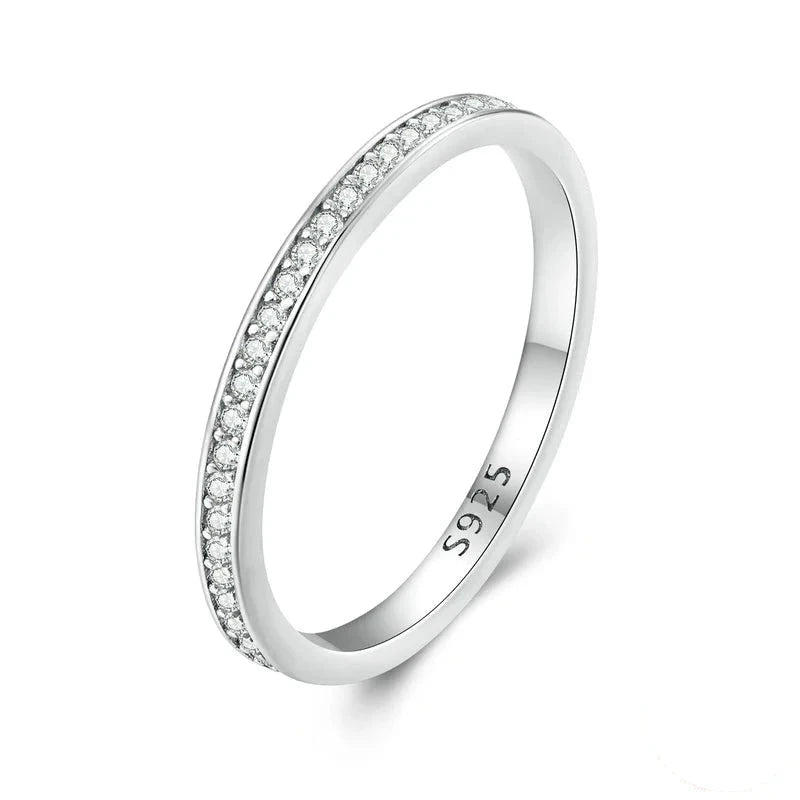 TRENDZ Moissanite 925 Sterling Silver Eternity Ring