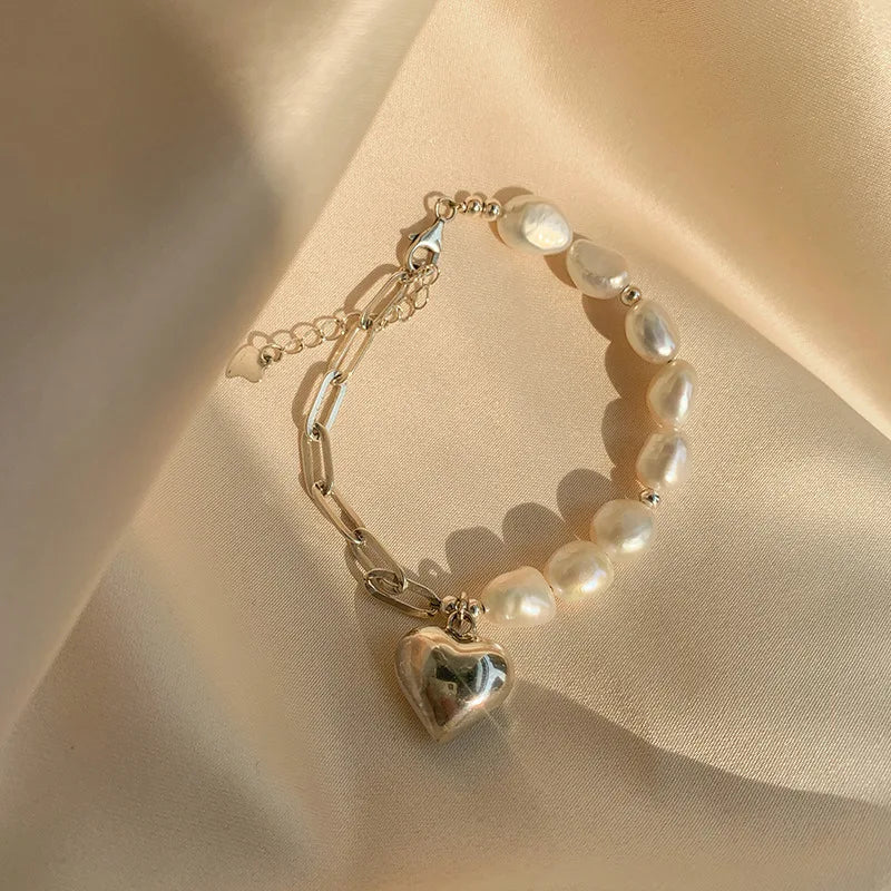 TRENDZ Pearls Bamboo Knots Bracelet