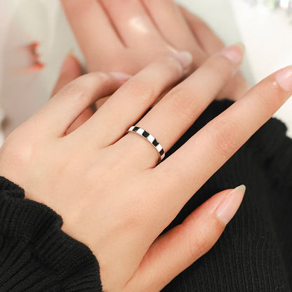 TRENDZ 925 Sterling Silver Black & White Enamel Ring